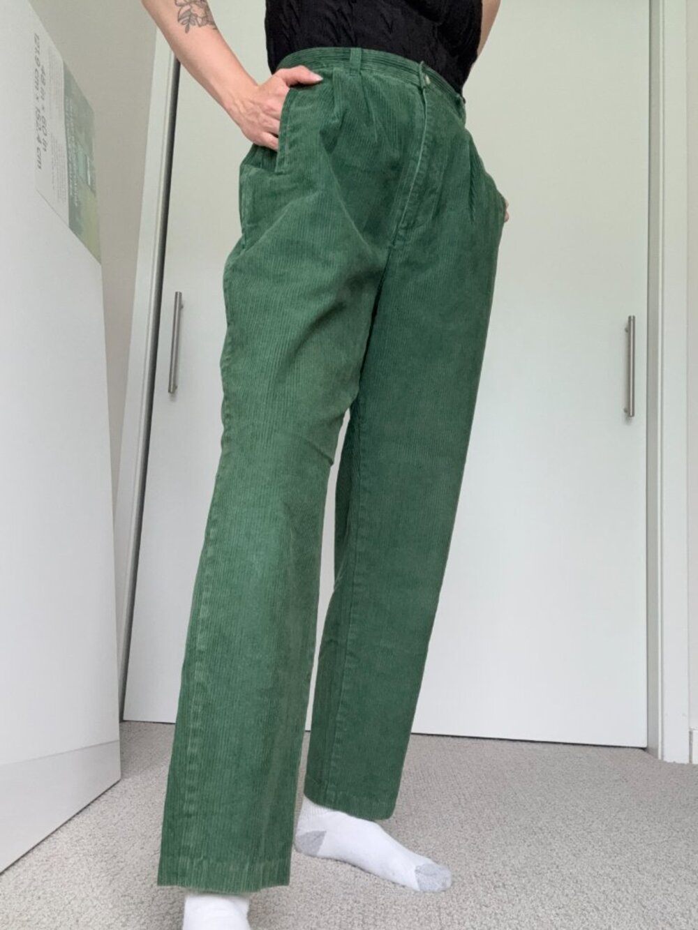 Vintage Capezio Forest Green High Waist Corduroy Pants